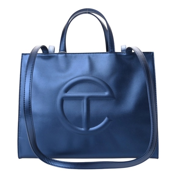 Telfar Handbags - Telfar Medium Shopping Bag - Metallic Blue